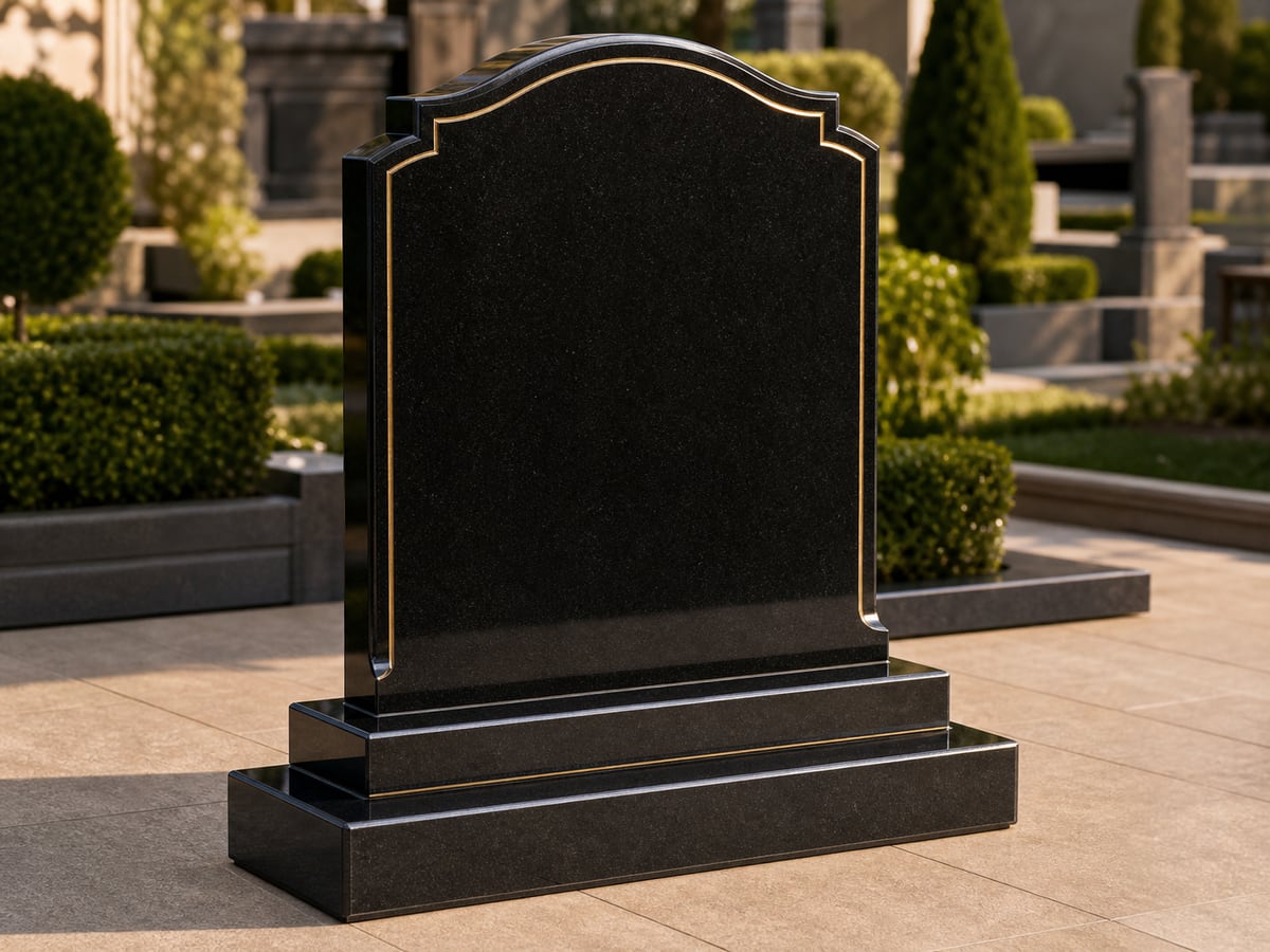 Premium black granite memorial