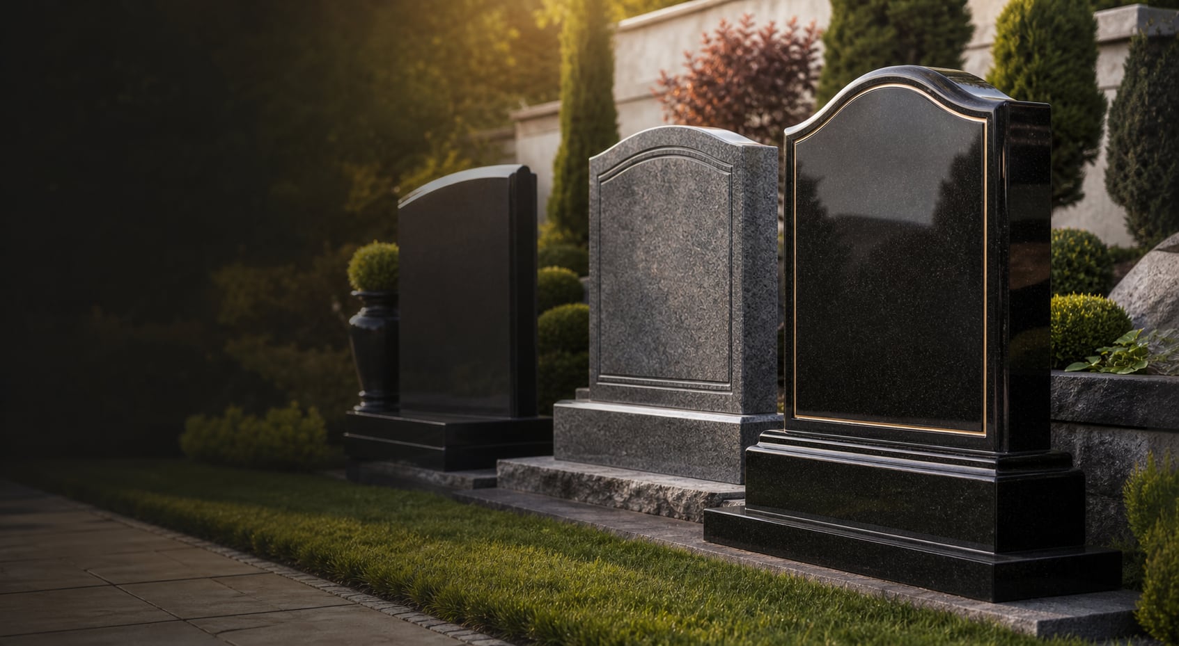 Elegant granite memorial display